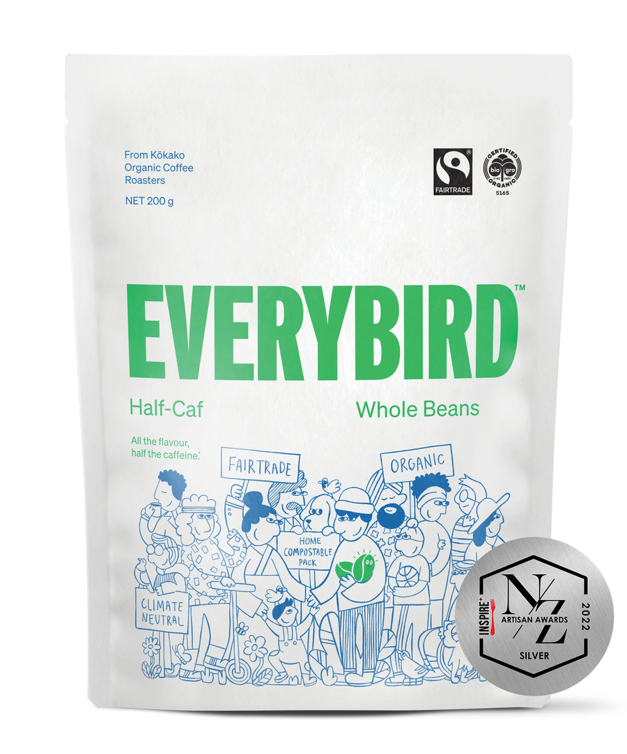 Everybird Half-Caf Blend Wholebeans 200g - Fairtrade Organic